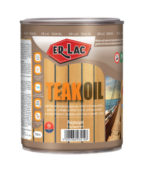 ER-LAC TEAK OIL ME AΠΟΧΡΩΣΗ TEAKWOOD 5004  0.75Lt