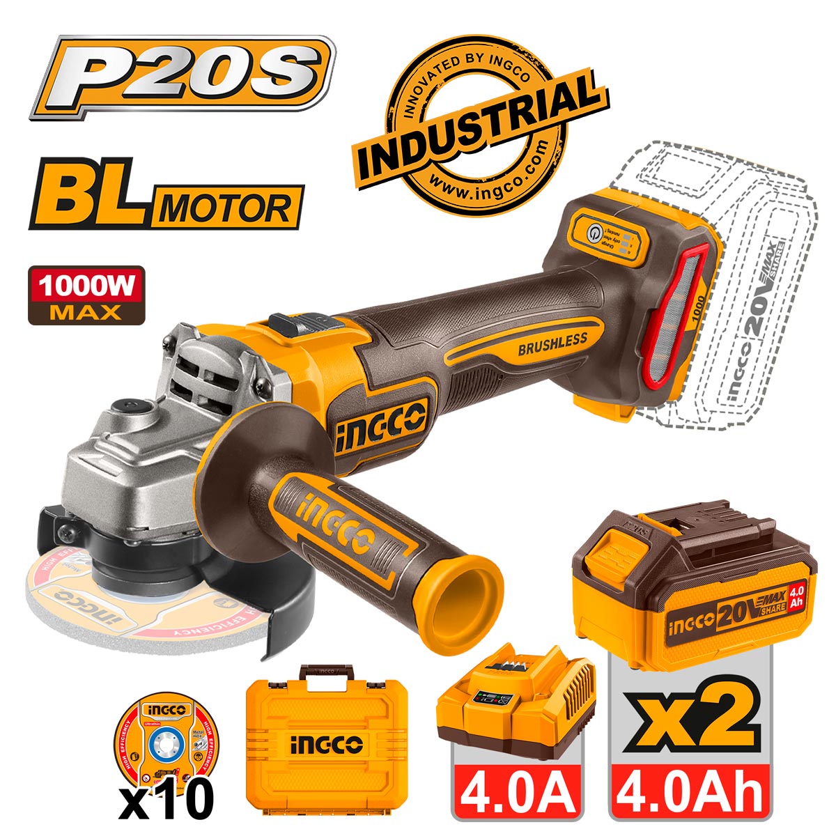 CAGLI271532E-1 Γωνιακός Τροχός Μπαταρίας 115mm 20V Li-Ion CAGLI271532E - Image 1