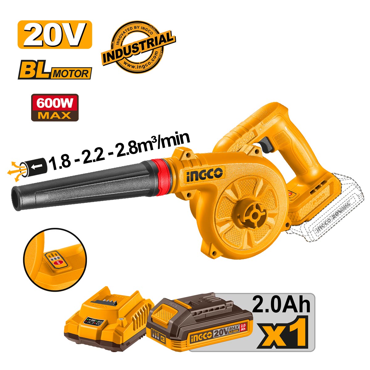 CABLI20681E-1 Φυσητήρας Μπαταρίας 20V Li-Ion 3 θέσεων CABLI20681E - Image 1